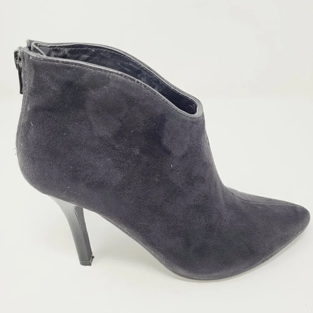 Carlos By Carlos Santana Black Suede Heel Booties
